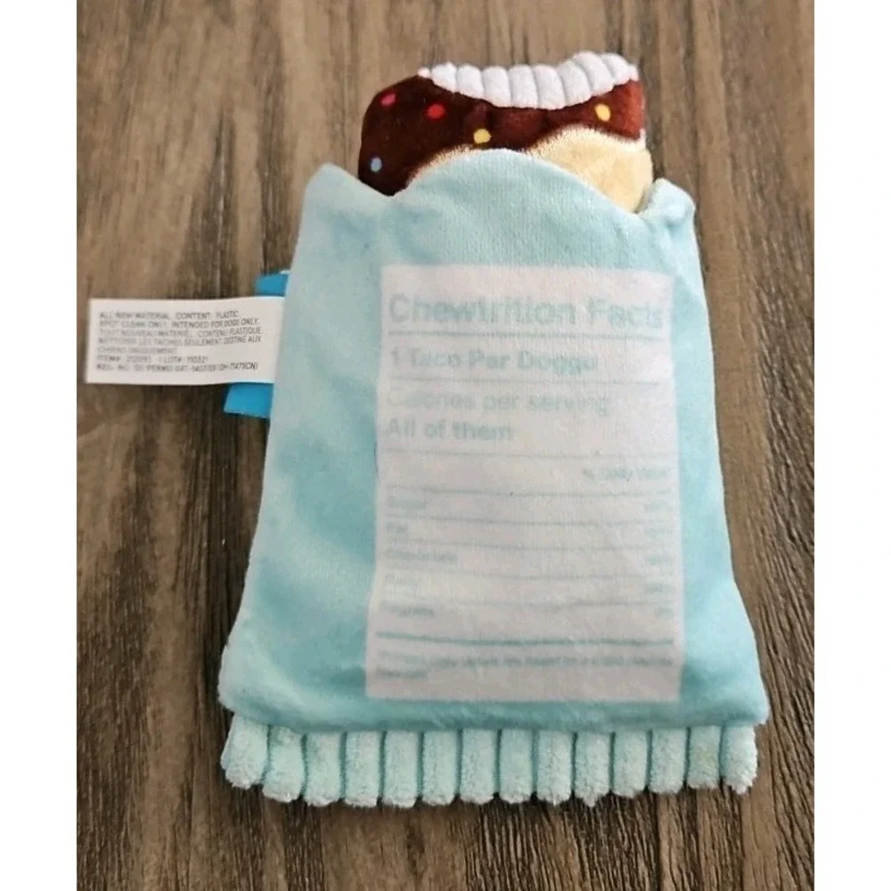 Bark Box Choco Doggo Dog Toy Taco with Wrapper XS/S Multi-part Squeaker Crinkle